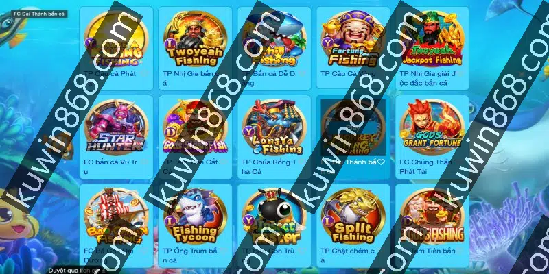 List danh sách những game Hot đỉnh chop tại FC bắn cá Kuwin